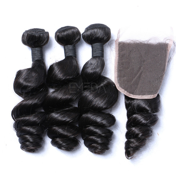 Professional 22 inch virgin remy hair extensions with closure yj221